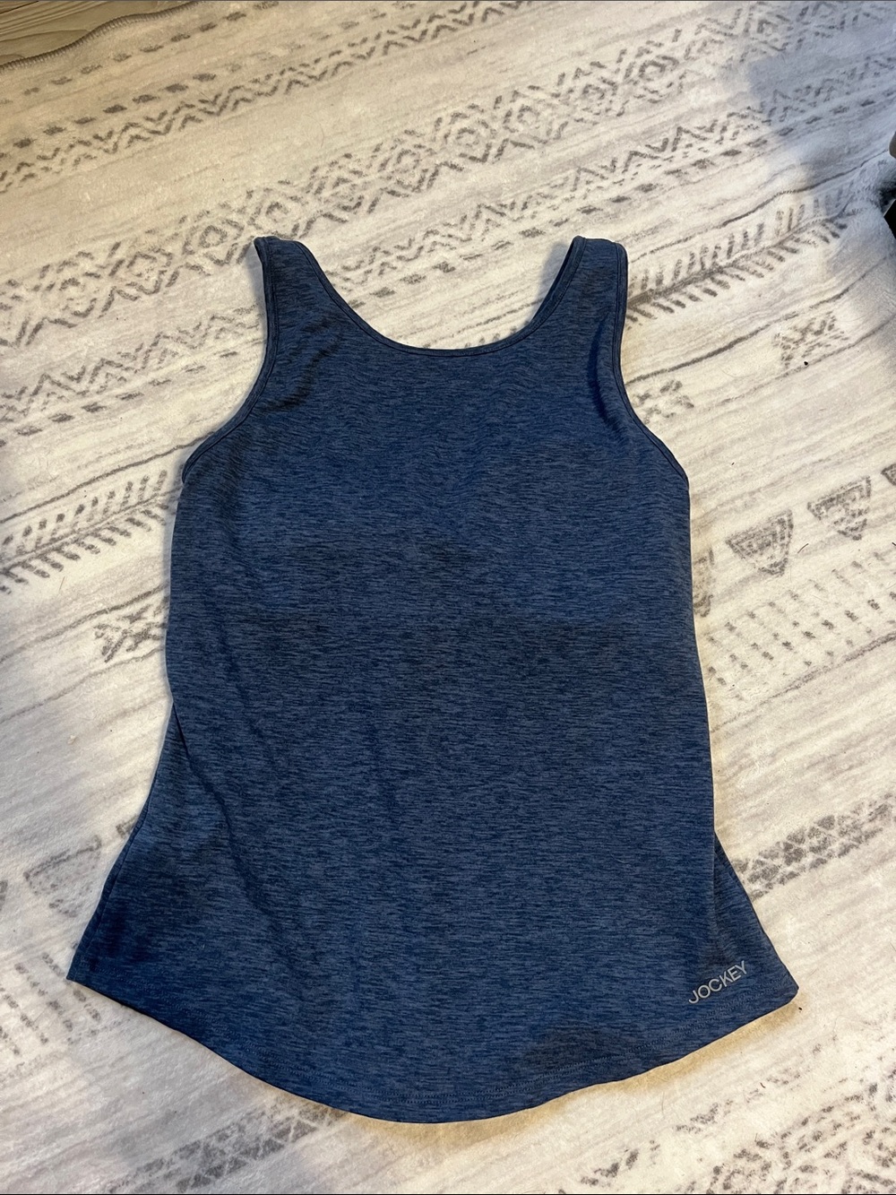 Jockey Navy Heathered Scoop Neck Tank